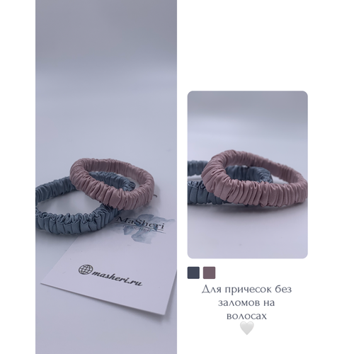 Шелковая резинка розовоеморе для волос