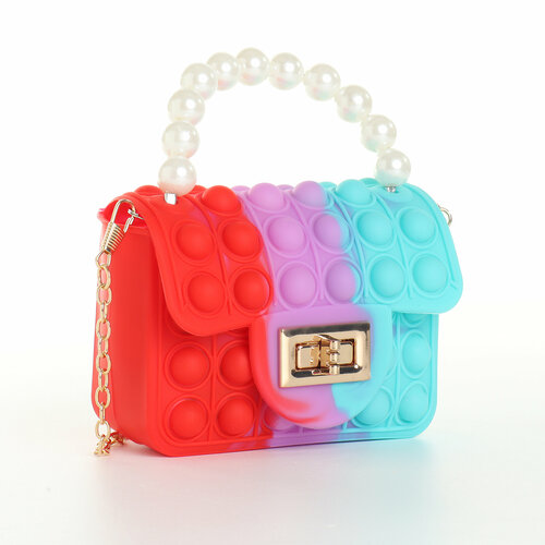 Сумка детская на замке цвет красныйсиреневыйбирюзовый 782₽