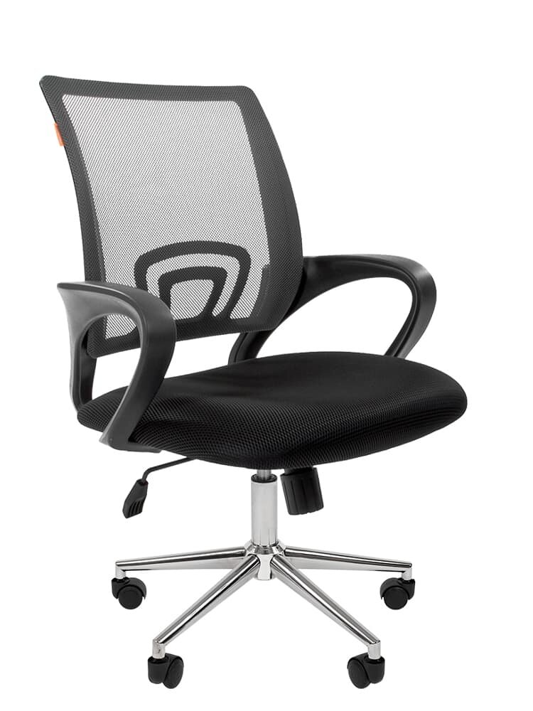 фото Chairman 696 Chrome TW-04/TW-11 Кресло компьютерное офисное сетка серая/ткань черная
