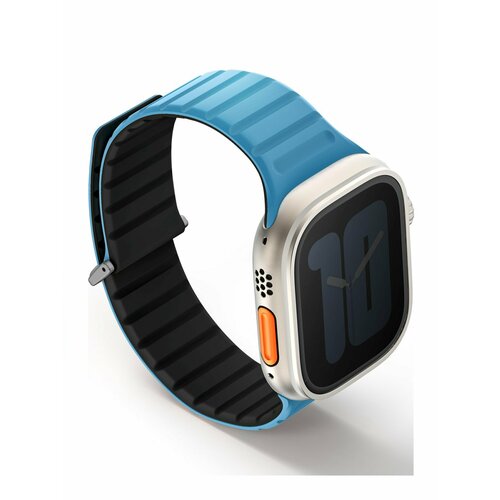фото Ремешок uniq revix evo для apple watch 49/45/44/42 мм, цвет синий/черный (pacdfic blue/black)