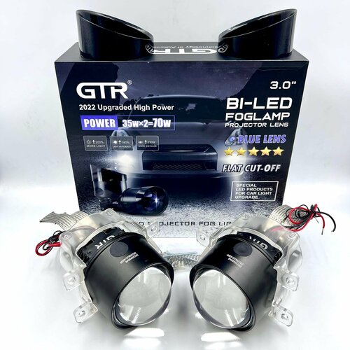Светодиодные противотуманные фары GTR Blue Lens птф линзы противотуманки (модель 2024г)