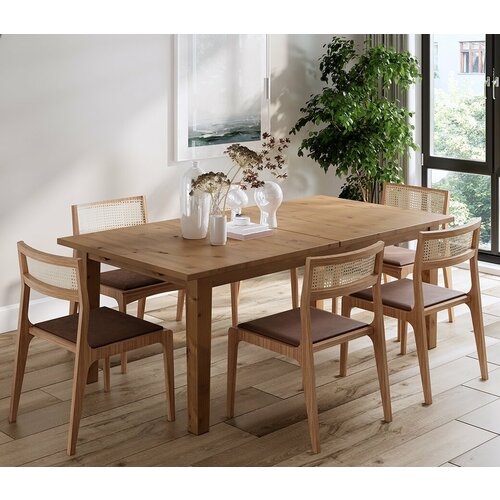 Стол обеденный раскладной шань стурнэс 201293x105см коричневый 37990₽