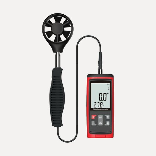 Изображение товара Портативный ручной анемометр цифровой термоанемометр HT-GT8915 (3,7V) (W5383RU) с крыльчаткой для измерения скорости ветра, воздуха и температуры.