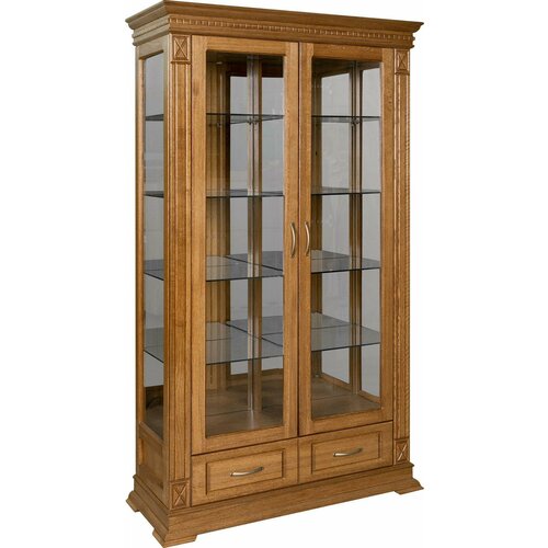 Шкаф книжный Библиотека Верди 034 100х40х200 см ммк-древ классический орех 2 49269₽