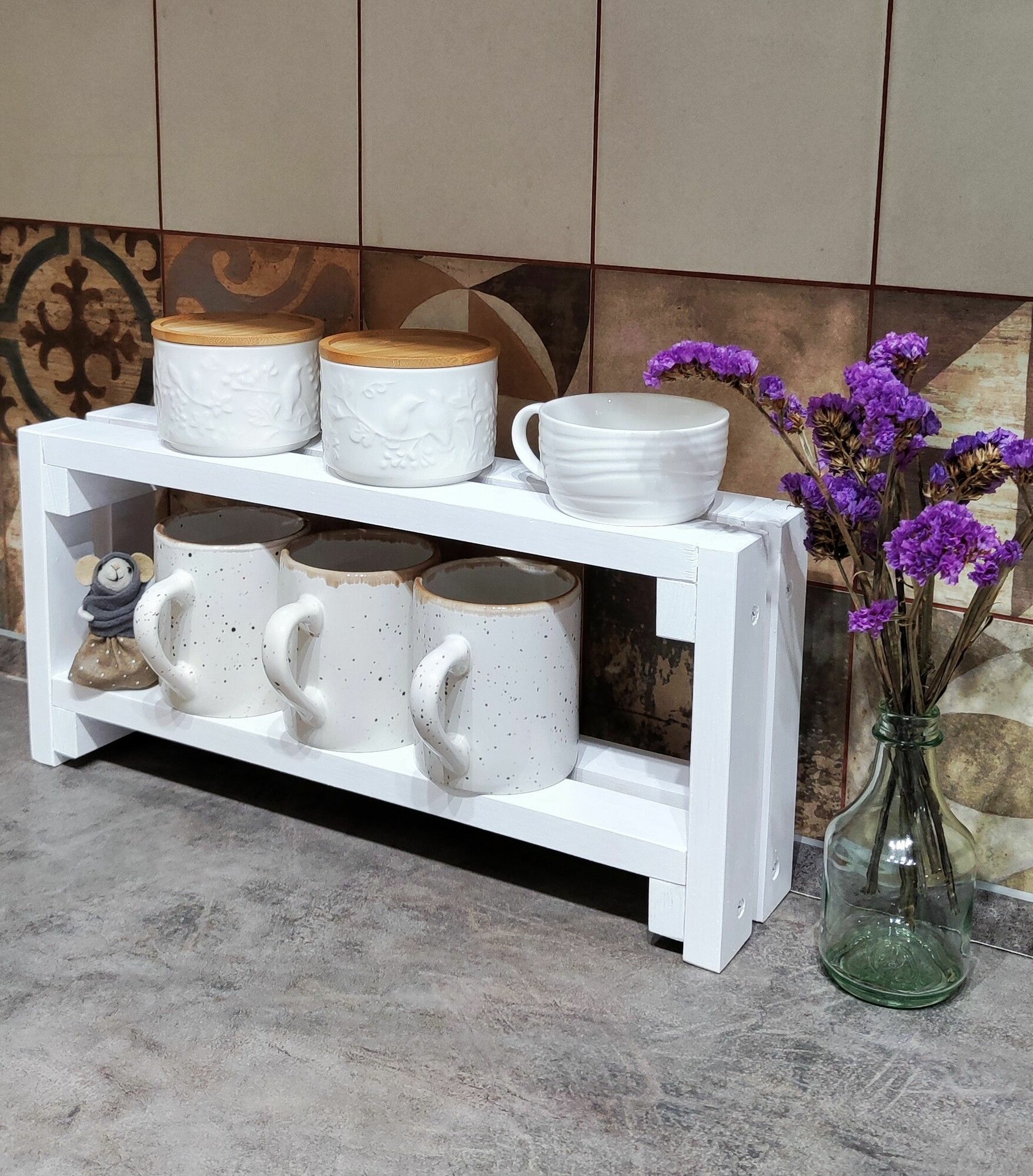 фото Стеллаж деревянный настольный, этажерка на кухню, в гостинную, в детскую