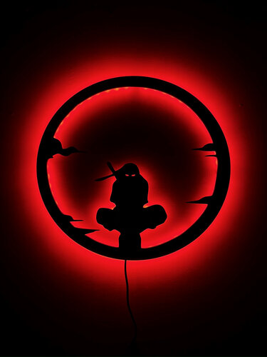 Изображение товара Ночник SolovevStore "Итати Утиха", с LED-лентой, красный, 32х32 см