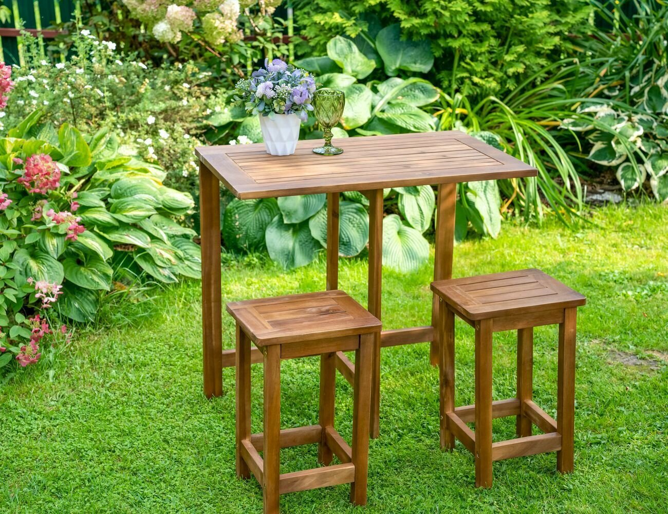 Комплект мебели для балкона реден (стол и 2 табурета), дерево, Koopman International VT2200360