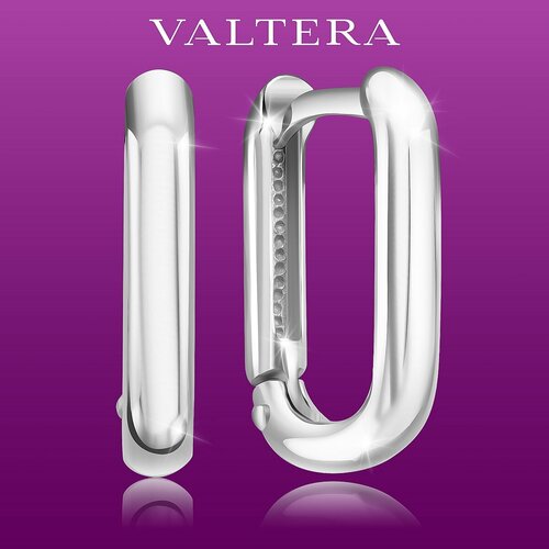 фото Серьги конго valtera, серебро, 925 проба, родирование, , серебристый