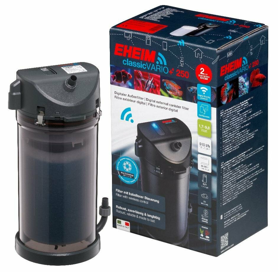 Фильтр внешний Eheim classicVARIO+e 250, WiFi, 510л/ч, (50-250л)