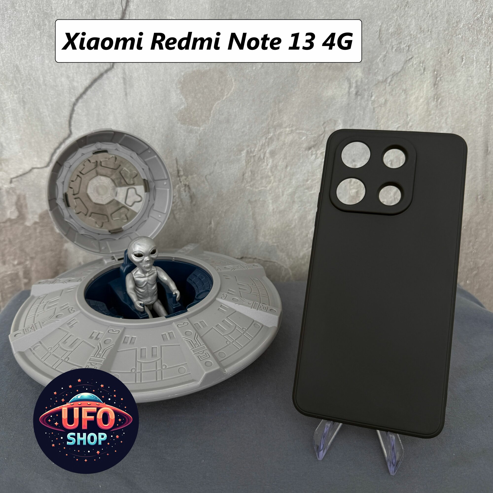 Чехол-накладка для Xiaomi Redmi Note 13 4G (Сяоми Редми Ноут 13 4 Джи), тонкий, защита модуля камер, 20000035, черный