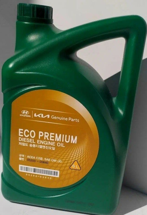 Масло моторное Hyundai/KIA ECO PREMIUM DIESEL 0W-30, синтетическое, для дизельных двигателей, 6л