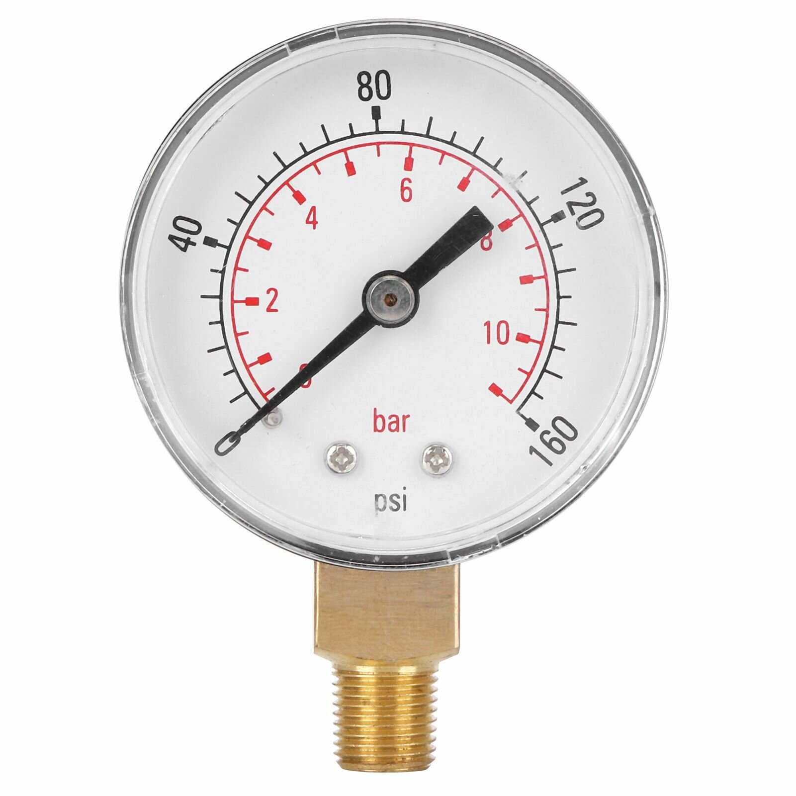 0-160psi 0-11bar Вакуумный манометр с двойной шкалой для воды, масла, газа, жидкости