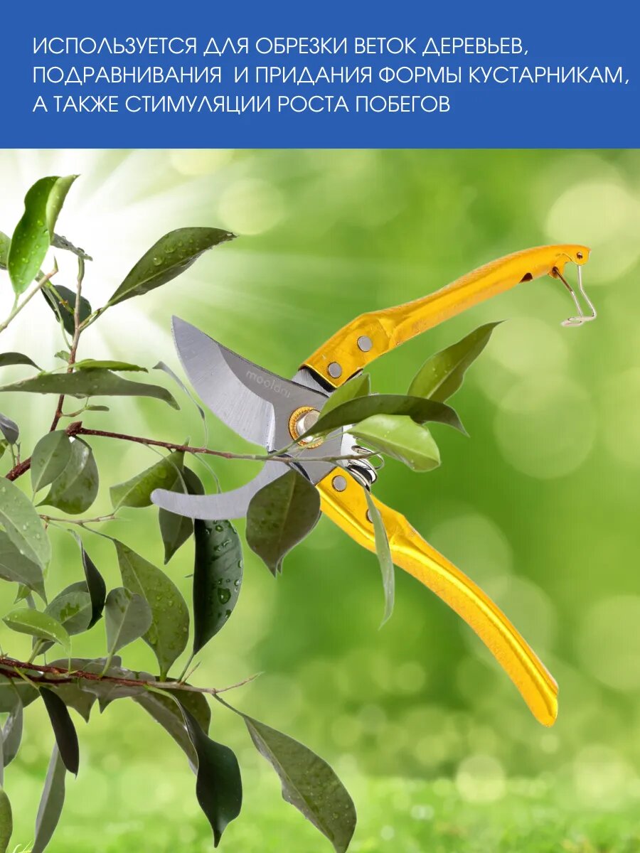 Секатор Inbloom, пружинный, марганцевая сталь, фиксатор лезвий — фото 1