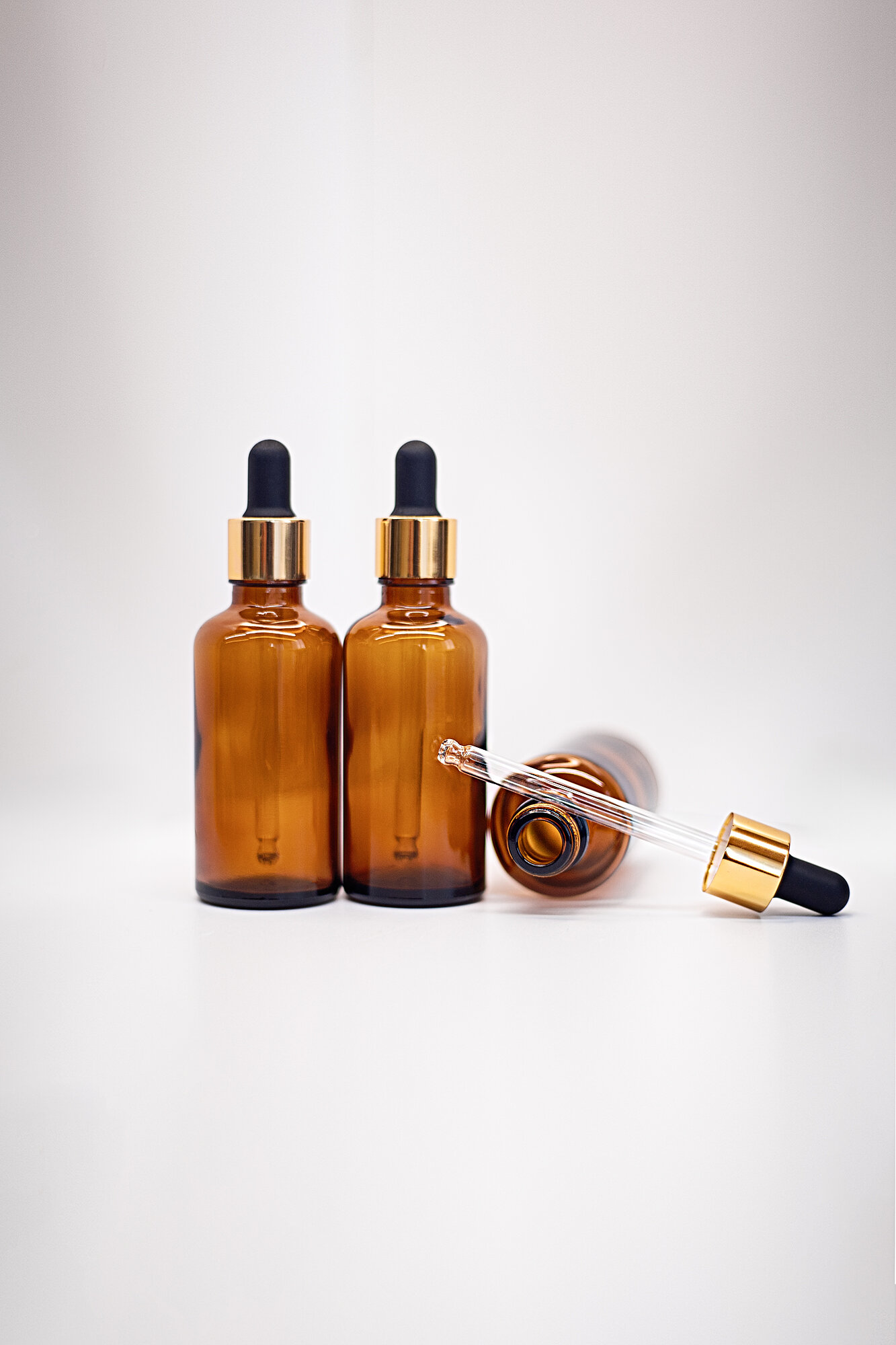 Стеклянные флаконы с пипеткой 50мл 2шт — фото 1