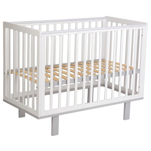 Кроватка  Polini Kids Simple 340, классическая, белый/серый