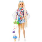 Кукла Barbie Экстра в одежде с цветочным принтом, HDJ45 - изображение