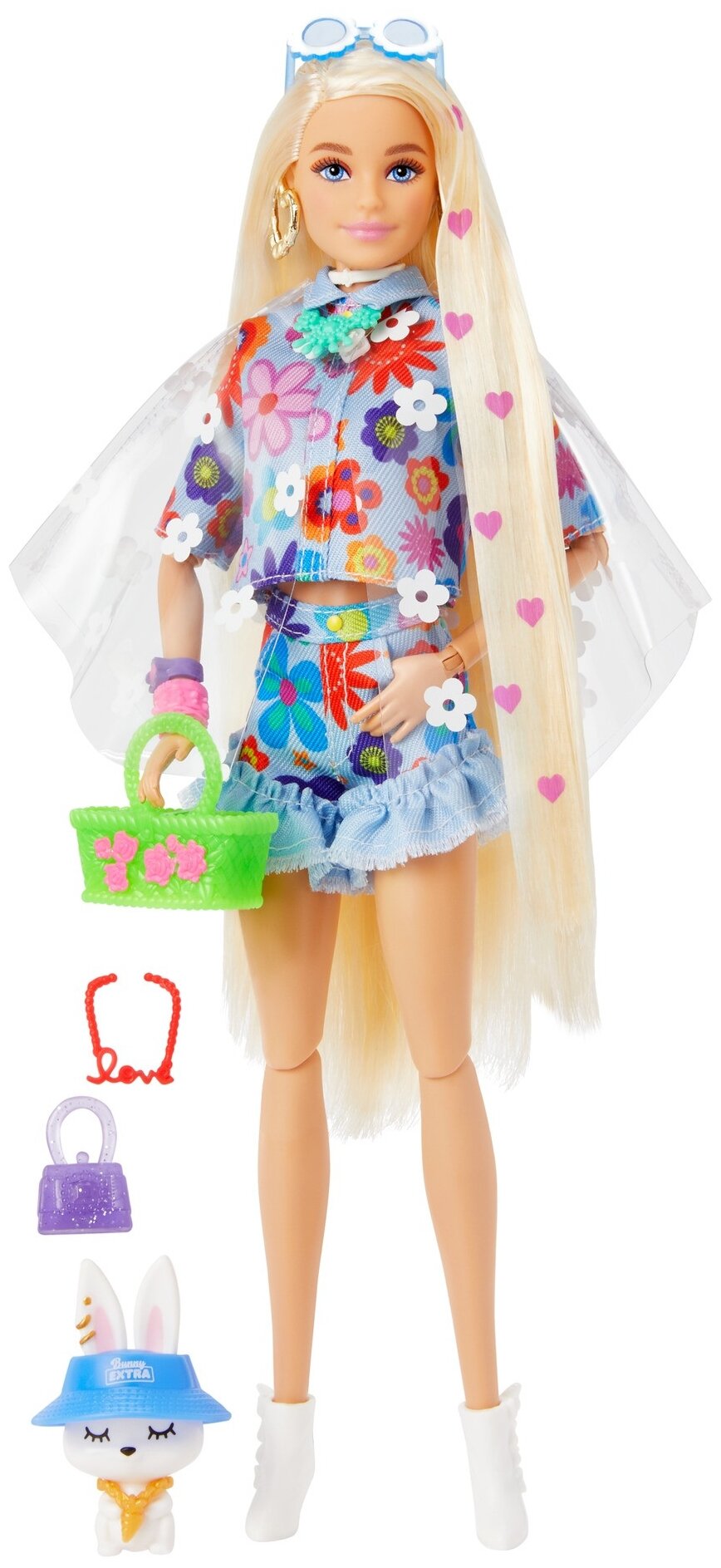 Barbie Кукла Экстра в одежде с цветочным принтом - фото №1