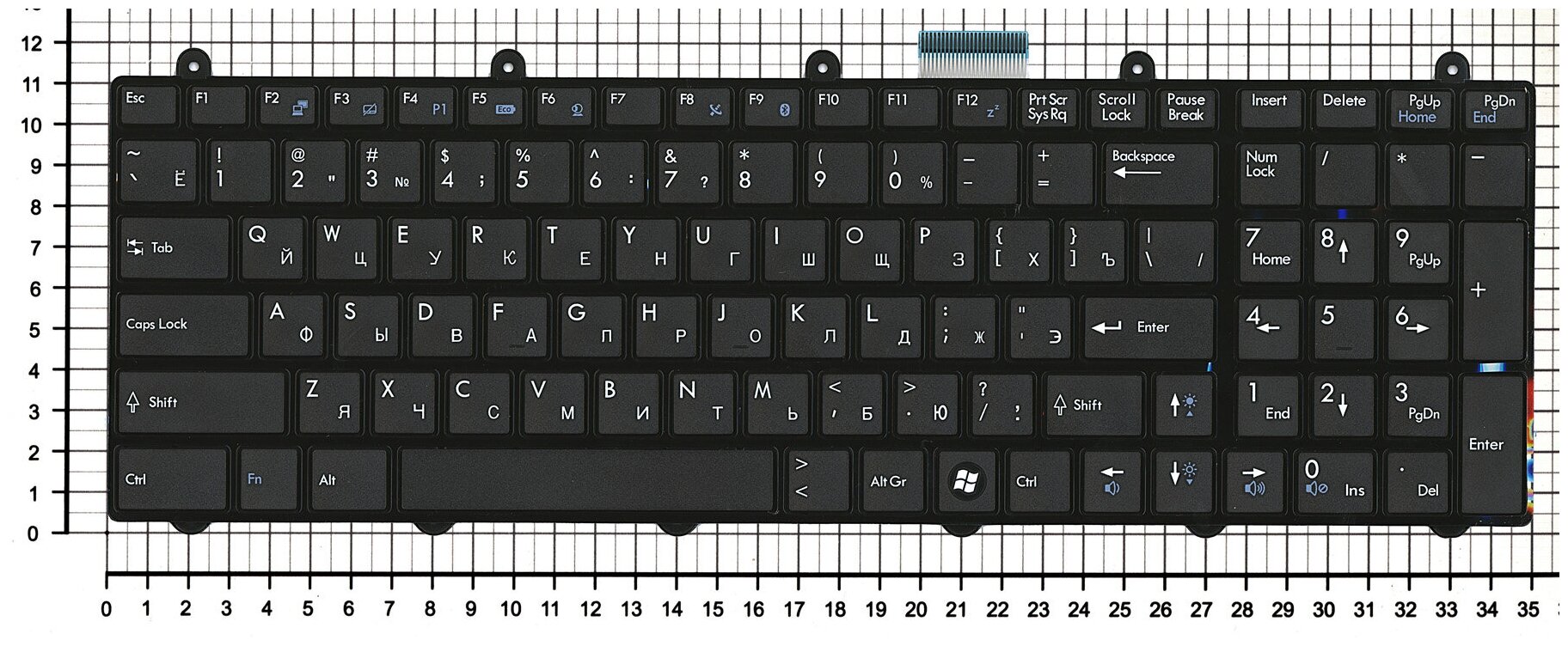 Клавиатура для ноутбука MSI GE60 GE70 с подсветкой черная с рамкой