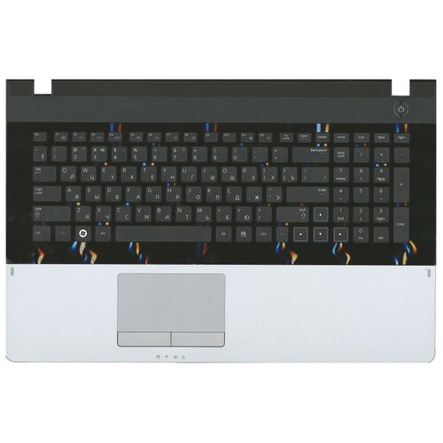 Клавиатура для ноутбука Samsung NP305E7A топкейс серый кнопки черные 6238₽