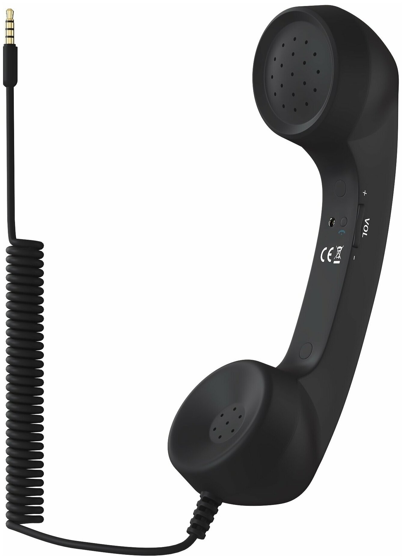 Ретро трубка телефонная дляартфона гарнитура с микрофоном GSMIN Retro (Черный)