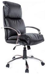 Компьютерное кресло Евростиль Надир Хром M-PP для руководителя, обивка: натуральная кожа, цвет: черный