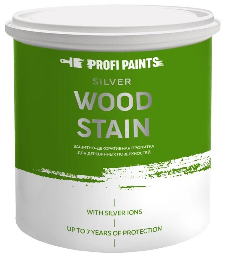 PROFIPAINTS Пропитка для дерева лессирующая с антисептиком без запаха ProfiPaints SILVER WOOD STAIN 2.7л , Тёмный дуб - фотография № 1