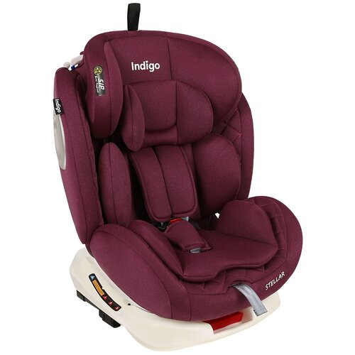 Автокресло INDIGO STELLAR ISOFIX, YC06, группа 0+1+2+3 (0-36 кг), бордовый