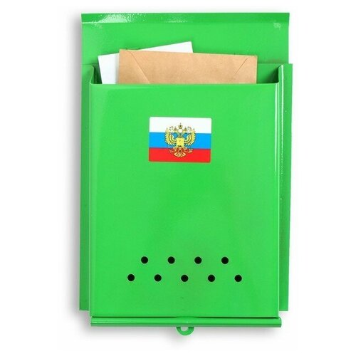 Ящик почтовый с замком, вертикальный, «Почта», зелёный