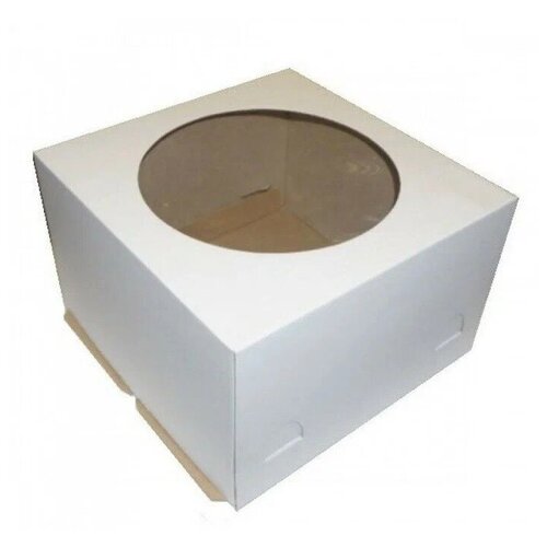 Короб картонный белый С окном 300х300х190 мм. Pasticciere 1 шт.