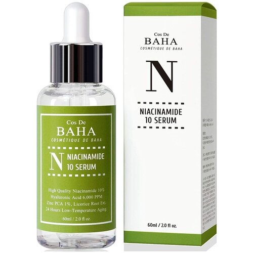 Сыворотка для сужения пор Cos De BAHA Niacinamide 10 Serum (60 ml) осветляющая сыворотка с витамином с cos de baha vitamin c 15 serum 30 мл