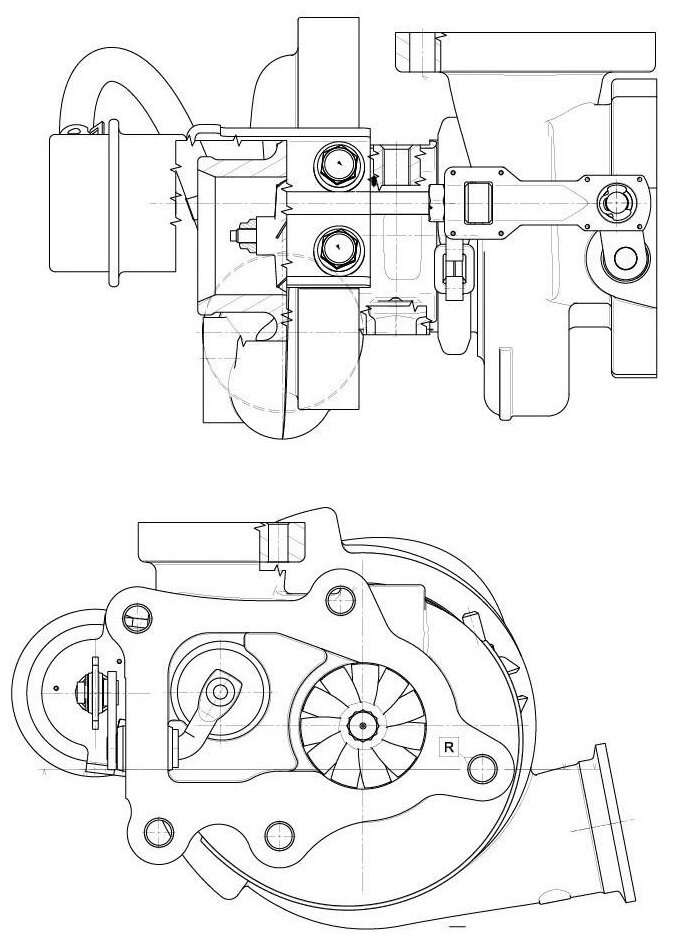 Турбокомпрессор для а/м ГАЗель-Бизнес Cummins ISF28 E-3 (тип HE200WG) LAT 0322 LUZAR