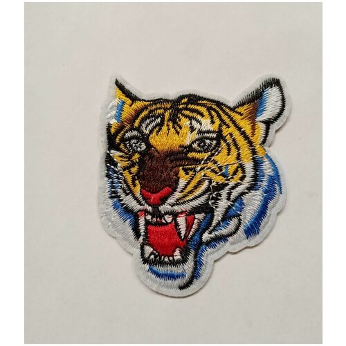 Термонаклейка, термоаппликация, текстильный патч *голова тигра*