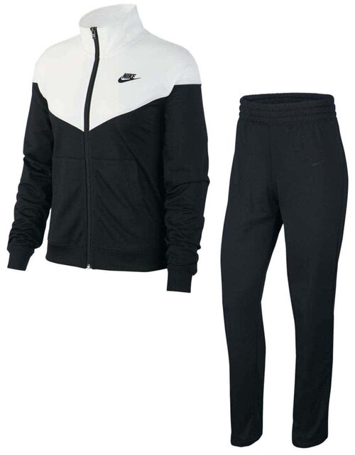 Костюм NIKE, олимпийка, толстовка и брюки, карманы, размер L, белый, черный
