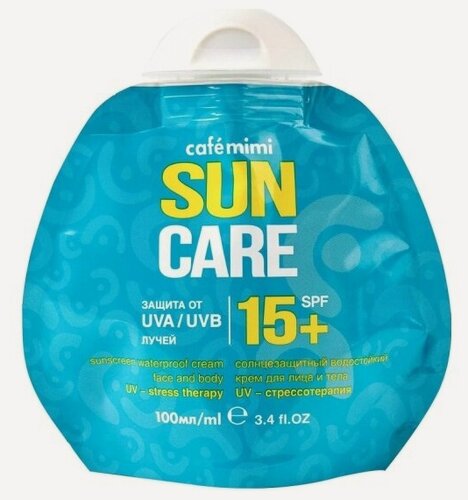 Изображение товара Солнцезащитный крем для лица и тела Cafe Mimi CAFEMIMI водостойкий SPF15+, 100 мл