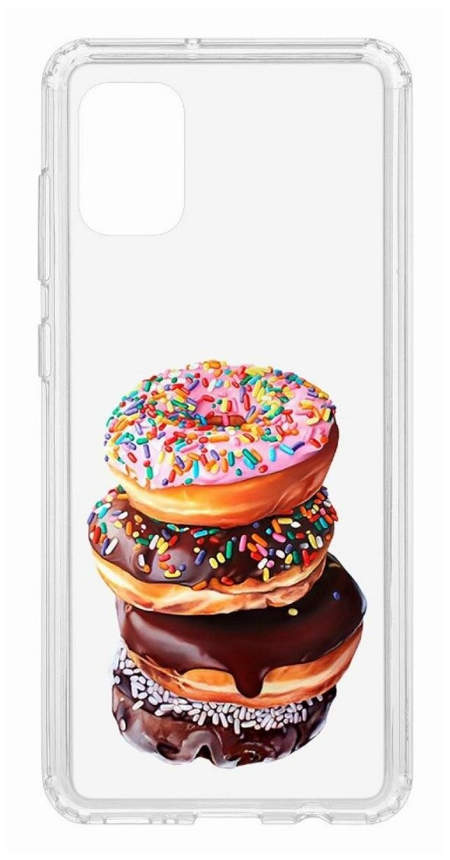 Чехол на Samsung Galaxy A31 Kruche Print Donuts, защитный силиконовый бампер с рисунком, противоударный, пластиковый кейс, накладка с принтом