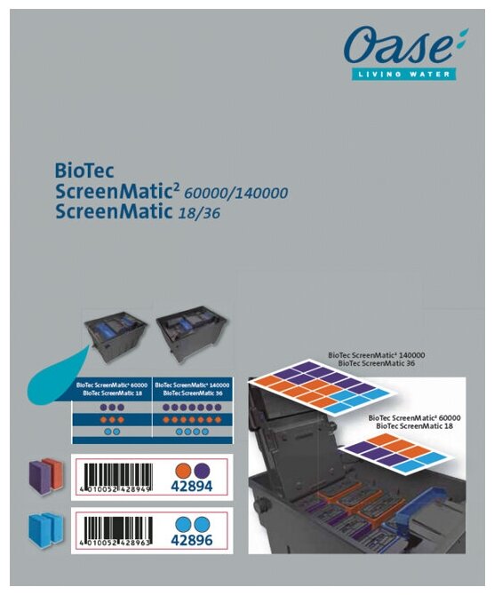 Комплект фильтровальных элементов (синий) для BioTec ScreenMatic² 18 / 36 / 60000 / 140000 - фотография № 2