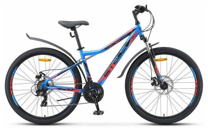 Горный (MTB) велосипед STELS Navigator 710 MD 27.5 V020 (LU093864*LU084138), рама 18", синий/черный/красный