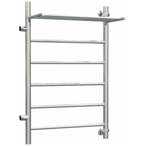 Водяной полотенцесушитель Роснерж Прямая L107101 70x40 с полкой и боковым подключением 500, левый