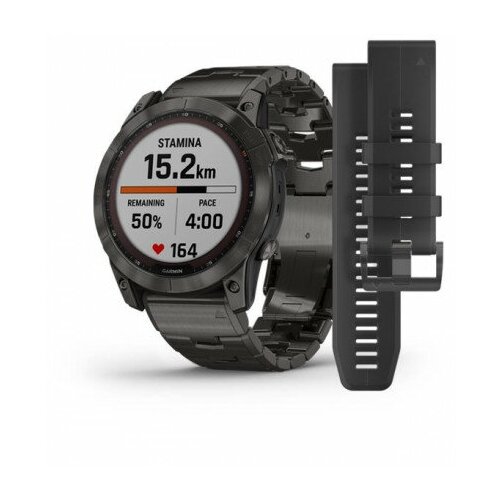 Garmin Fenix 7X Sapphire Solar титановый угольно-серый DLC с угольно-серым титановым DLC браслетом черный 15249000₽