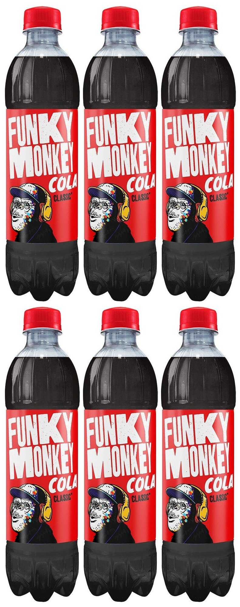 Газированный напиток Funky Monkey Cola (Фанки Манки Кока-Кола) 6 шт по 1,5 л/ Газировка оптом - фотография № 1