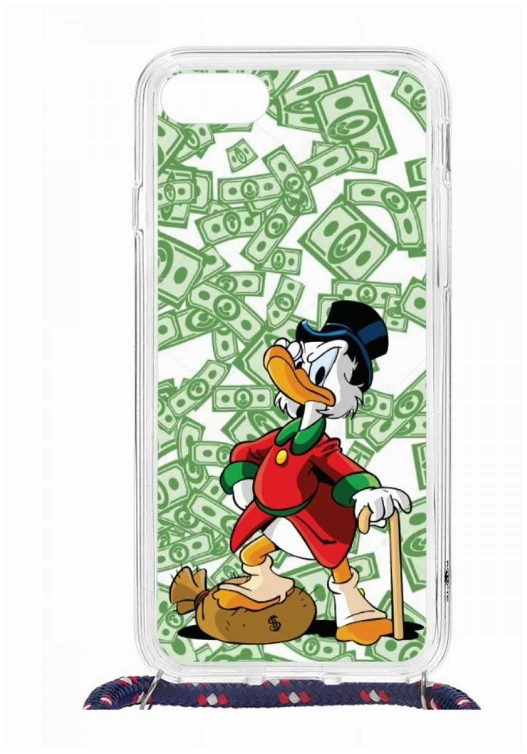 Чехол для Apple iPhone 7/8/SE Kruche Print MagSafe Magrope MacMoney,пластиковая накладка со шнурком и рисунком,противоударный силиконовый бампер