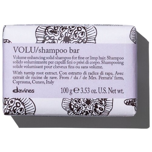 Davines VOLU Shampoo bar, Твёрдый шампунь для придания объема волосам, 100гр