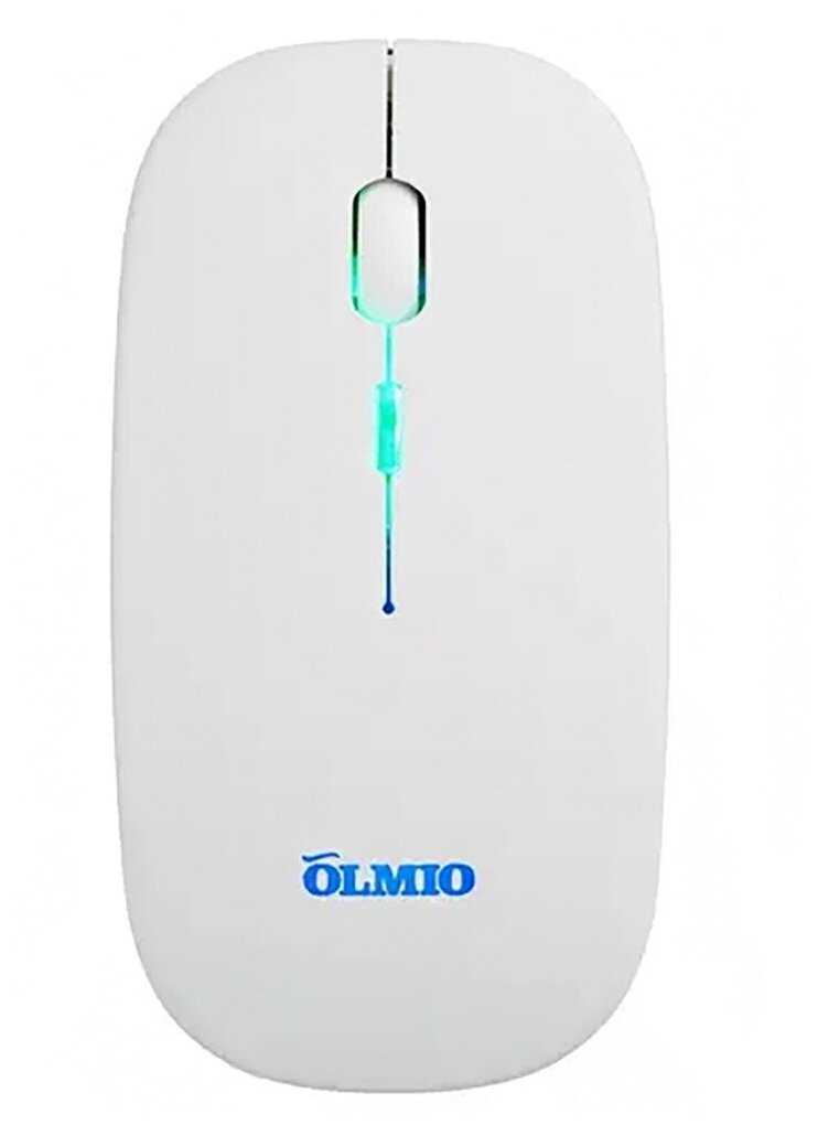 Компьютерная беспроводная тихая мышь с цветной подстветкой RGB WM-21 / 4 кнопки / разрешение 1600 DPI / белая