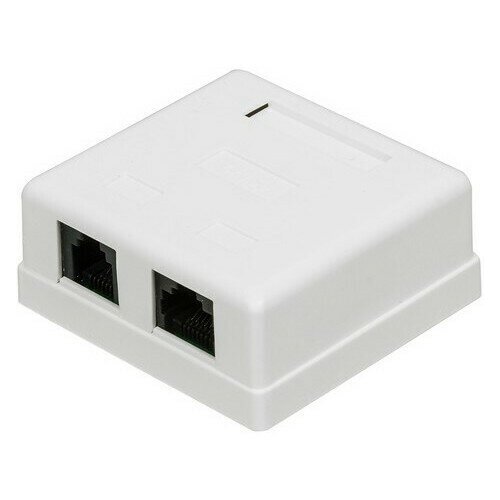 Компьютерная розетка настенная TWT TWT-SM2-4512-WH 1 порт RJ-45 категории 5е и 1 порт RJ-12, UTP, белая