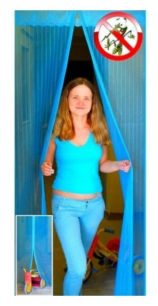 Москитная сетка на дверь / 210х100 см / Синяя