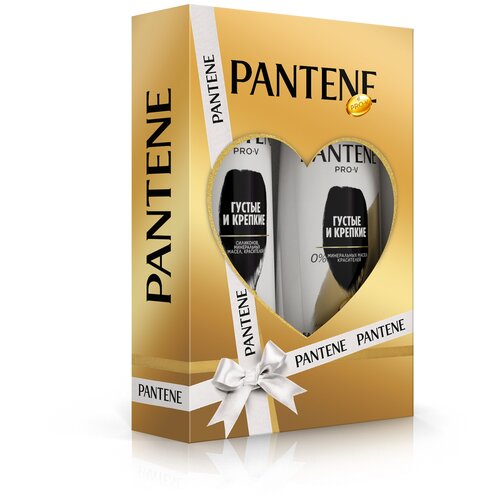 Pantene Набор Подарочный набор для женщин PANTENE Шампунь 250 мл + Бальзам-ополаскиватель 200 мл Густые и крепкие шампунь pantene pro v интенсивный уход для всех типов волос 400 мл