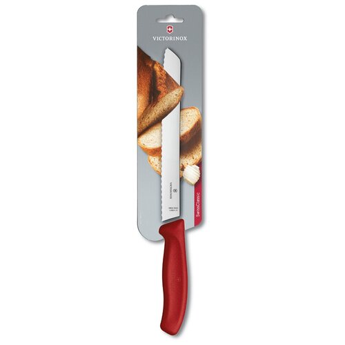 Victorinox Kitchen 6.8631.21B Нож для хлеба victorinox, лезвие волнистое 21 см, красный