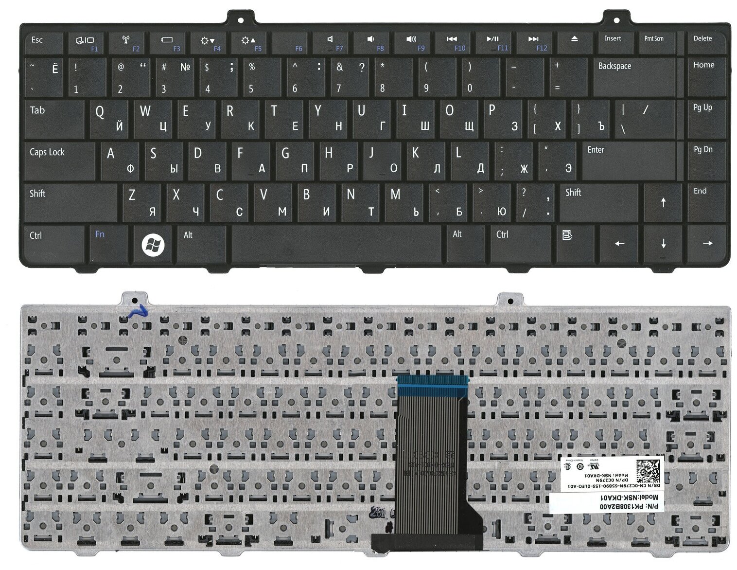 Клавиатура для ноутбука Dell 9Z N2F8201E русская черная 1770₽