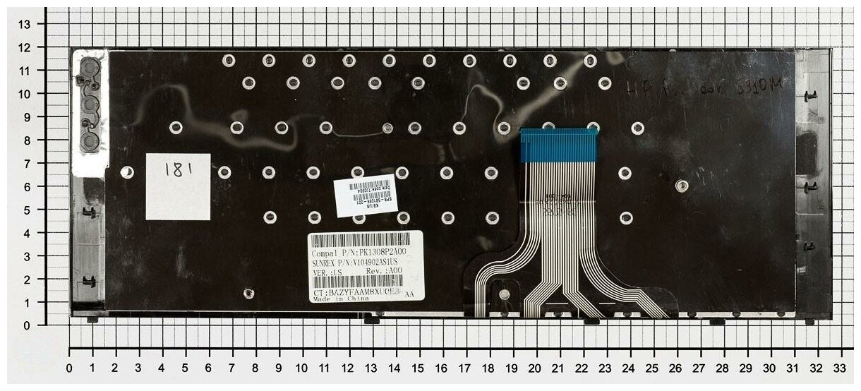 Клавиатура для ноутбука HP ProBook 5310m черная с рамкой