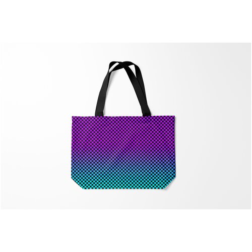 фото Сумка-шоппер / 46х35 см / неоновые принты / разные неоновая шахматка burnettie
